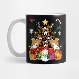 Funny Papillon Christmas Tree Decor Gift Paws Xmas Presents Mug